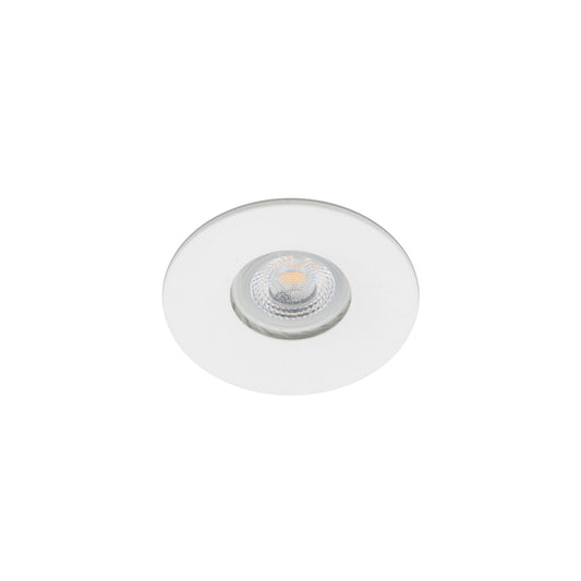 Luz empotrable WET blanco FARO 02100801, luminaria interior para baño IP44 con base GU10 LED, acero y cristal para iluminación húmeda