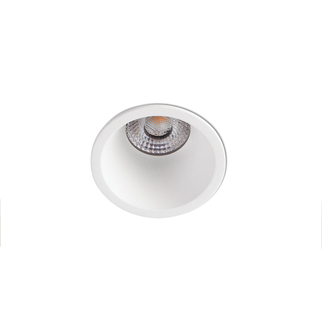 Luminaria empotrable LED FOX 50 blanco en aluminio, 7W 2700K 36° FARO, regulable para interior comercial y hospitality, modelo 02101501