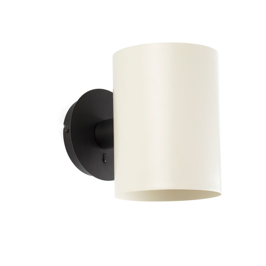 Lámpara de pared Guadalupe negro beige FARO 20031-80, aplique moderno de acero para iluminación interior contemporánea