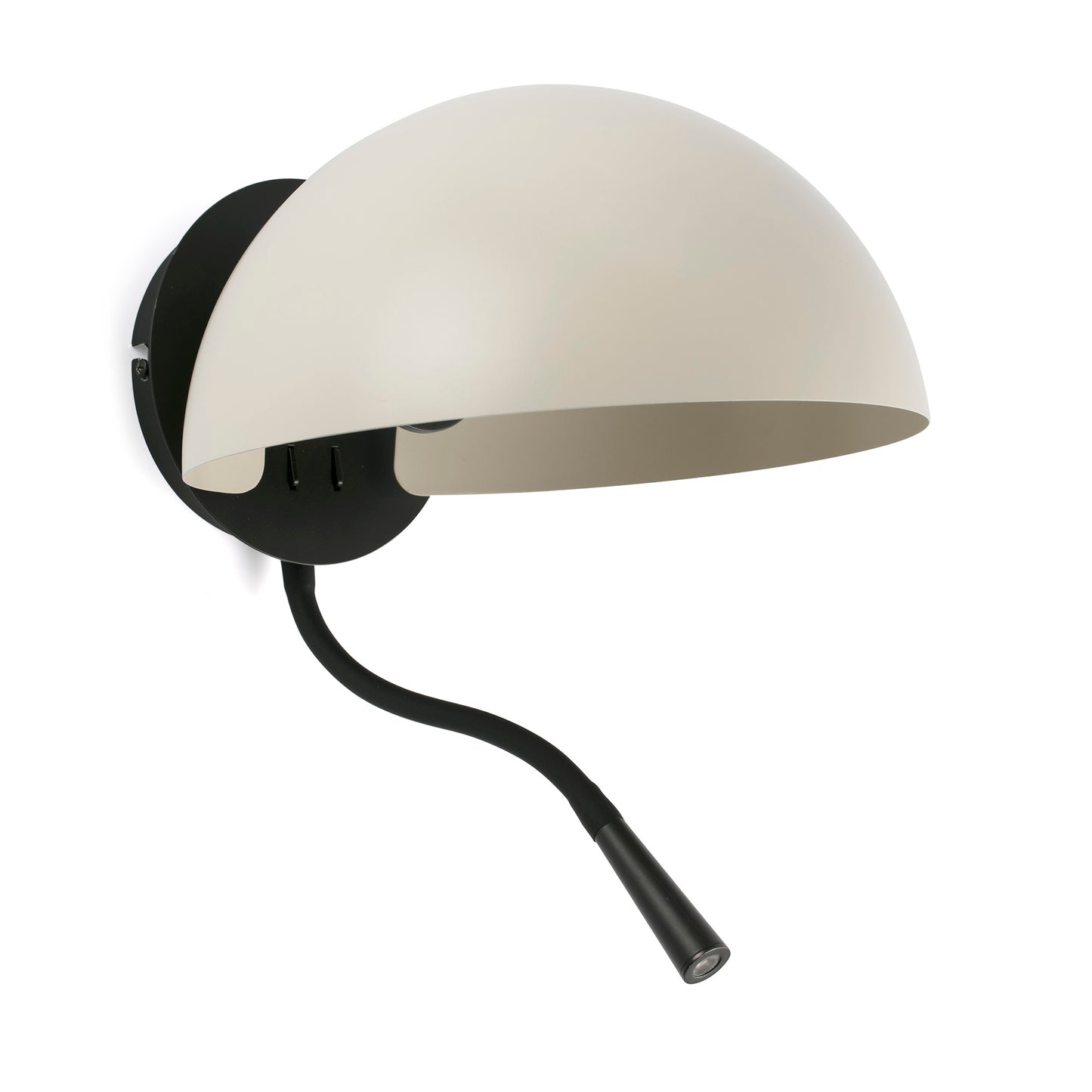 Aplique de pared Dominica Beige con lector FARO 20032-122, luminaria superficie acero estilo industrial para lectura e iluminación indirecta interior