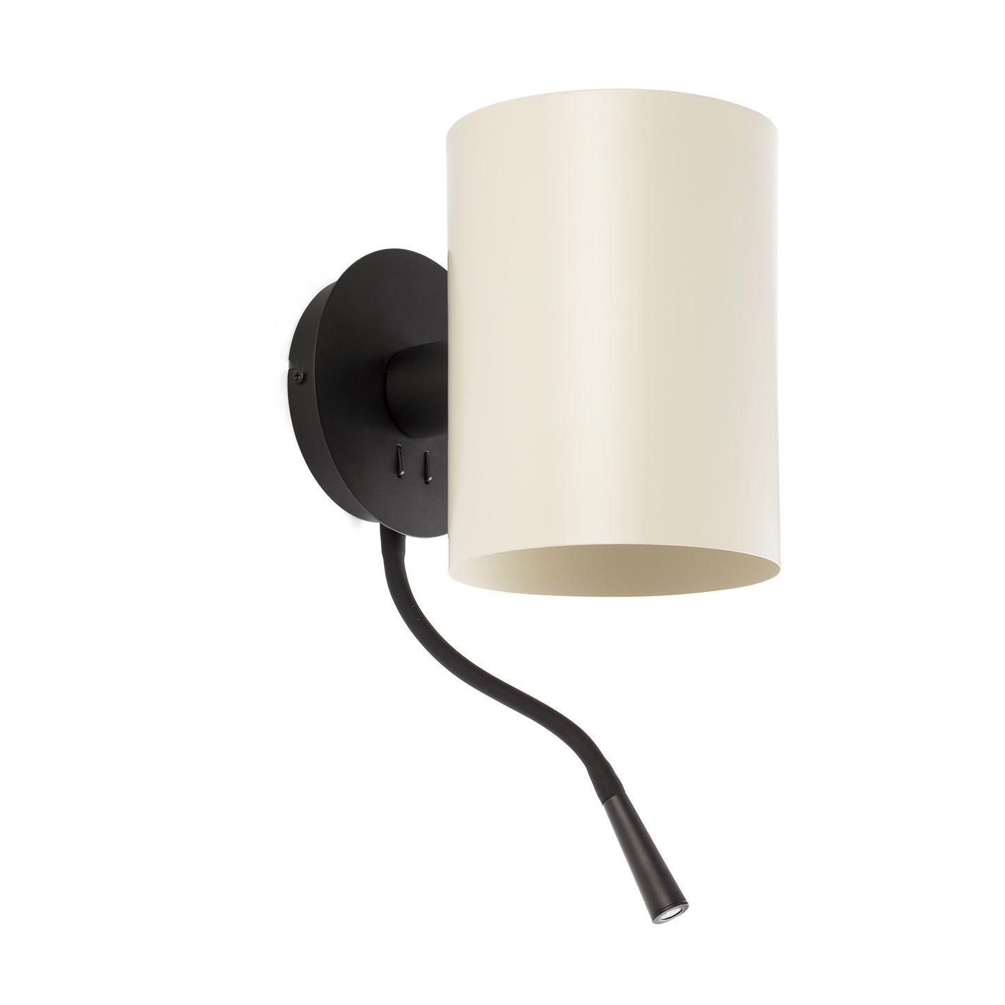 Lámpara de pared GUADALUPE con lector LED negra/beige de FARO modelo 20032-80, luminaria de superficie en acero para iluminación ambiente interior y diseño contemporáneo