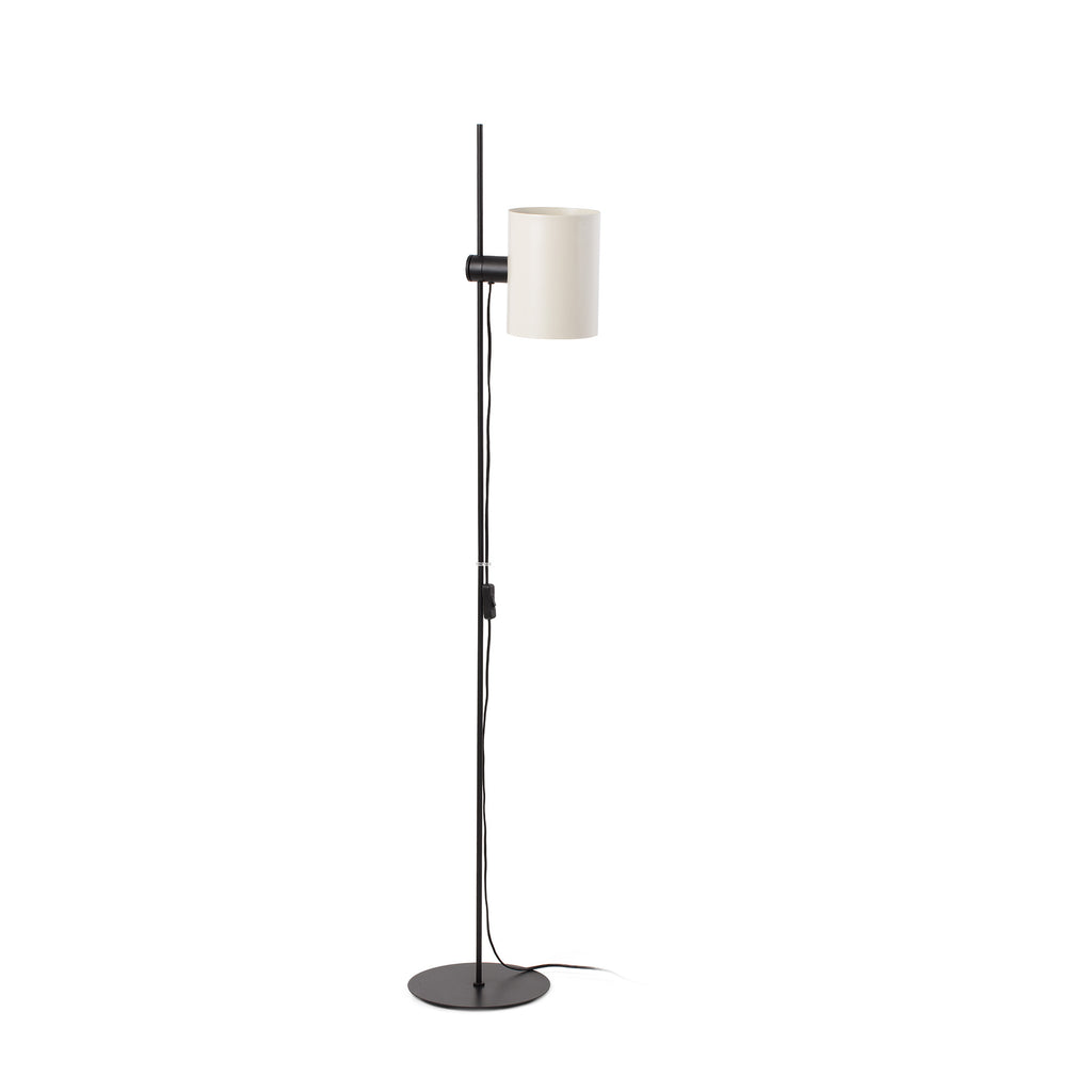 Lámpara de pie GUADALUPE negra y beige, diseño contemporáneo FARO modelo 20034-80-US, luminaria de superficie en acero para iluminación interior del hogar