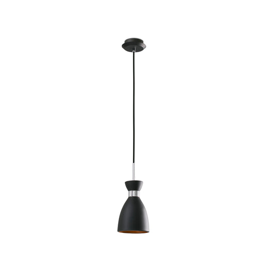 Lámpara colgante retro FARO 20050 en negro mate y cobre, diseño suspensión de acero inspirado en los años 60 para iluminación interior LED