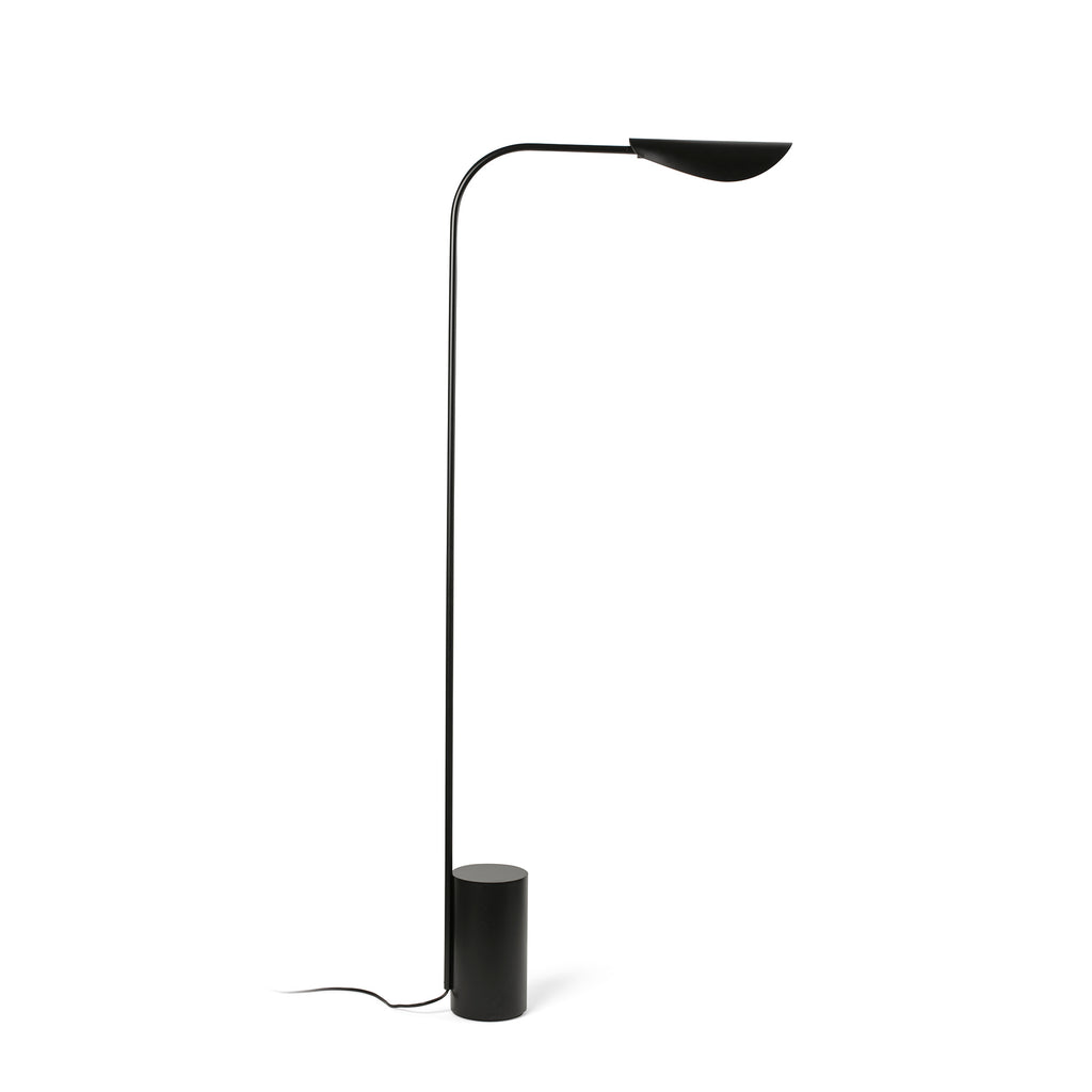 Lámpara de pie LIGGERA en negro mate de FARO modelo 20075, diseño minimalista japonés lineal en acero para iluminación de salón interior