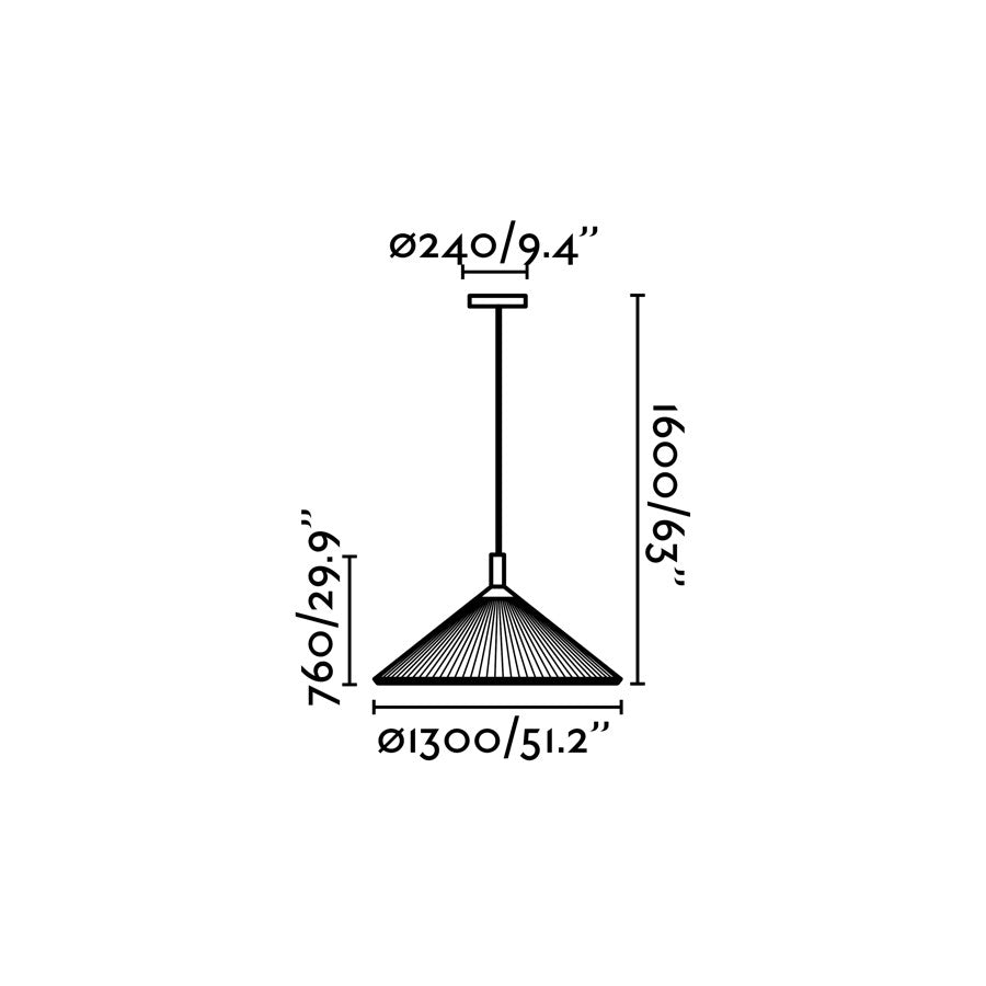 Medidas de luminaria colgante SAIGON IN 1300 granate FARO 20129: suspensión interior en acero y cinta textil LED para residencial y hotel