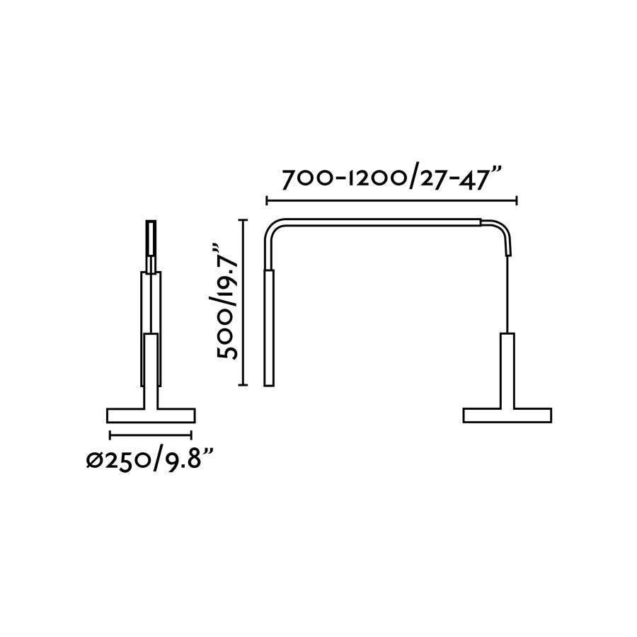 Medidas detalladas del aplique de pared WHIZZ oro satinado y negro de FARO, modelo 20168, luminaria de superficie en acero para iluminación interior, diseño moderno con casquillo E27 LED, colección 2016