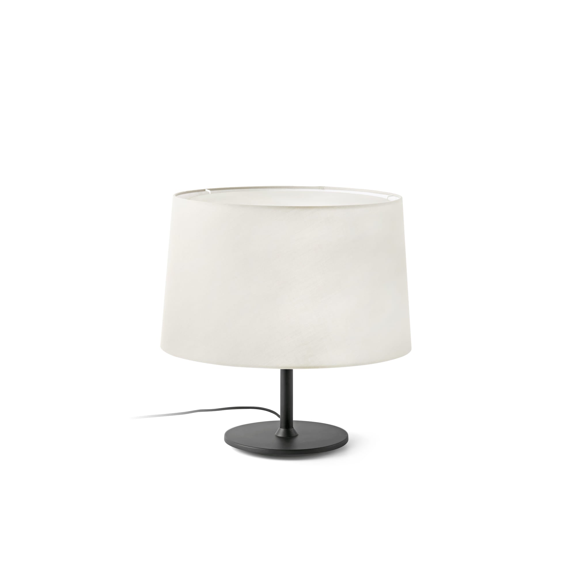 Lámpara de sobremesa Windsor negra con pantalla de lino por FARO, modelo 20225-151, iluminación ambiente interior LED E27, estilo negro mate moderno