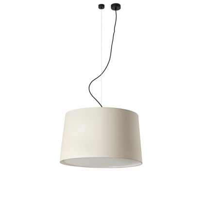Luminaria colgante WINDSOR Desplazado negra con lino de FARO (modelo 20231-153), diseño de suspensión interior en acero para iluminación ambiente con bombilla E27 LED