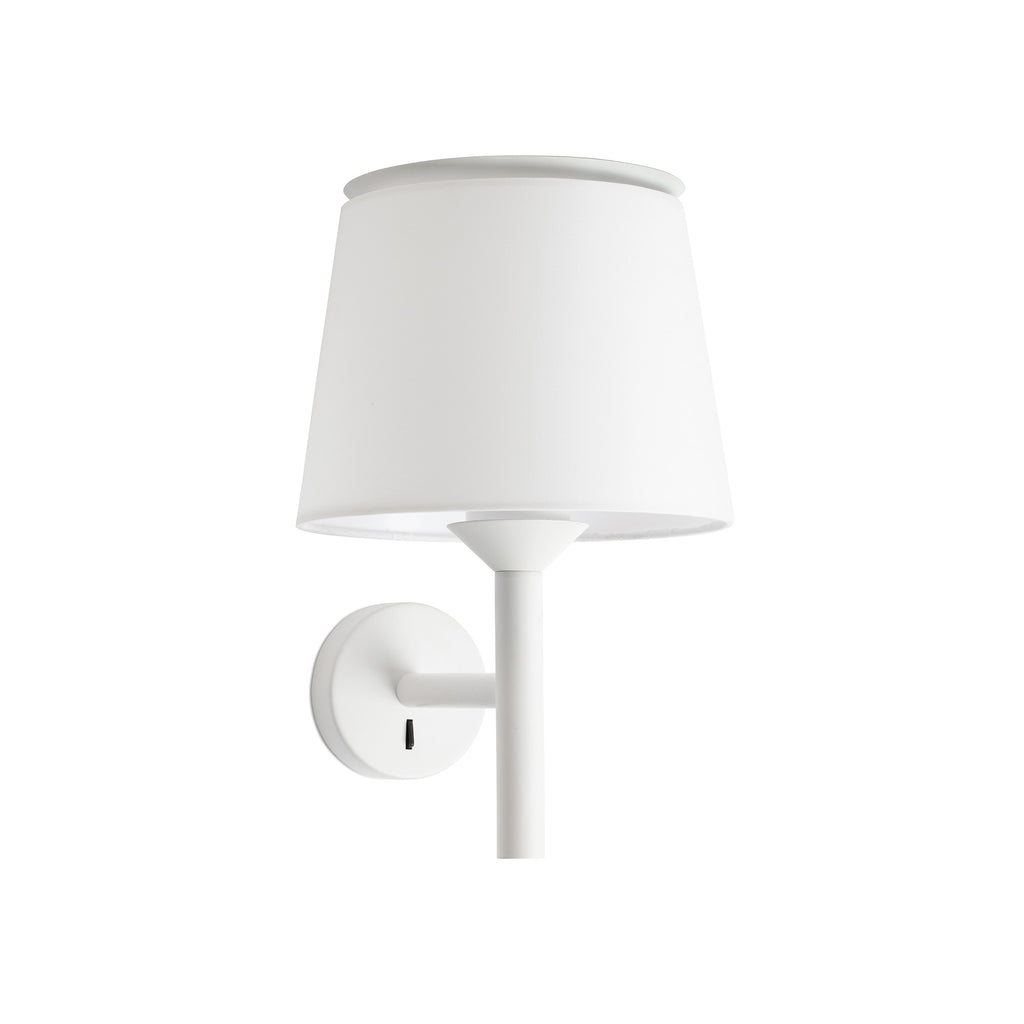 Aplique de pared SAVOY blanco FARO modelo 20300-92, serie 2045, luminaria interior de superficie en acero y textil, diseño Isaac Piñeiro para iluminación hogar