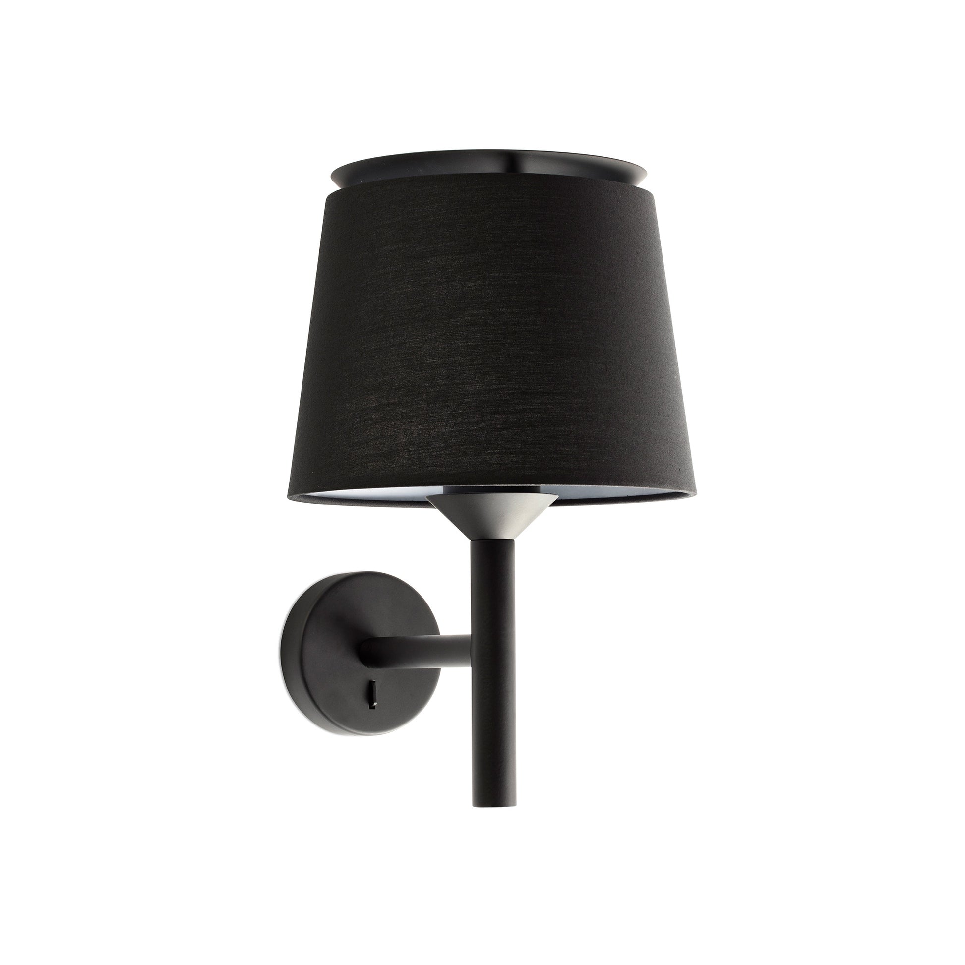 Luminaria aplique de pared Savoy negro FARO modelo 20301-93, diseño interior en textil y acero para iluminación hogar moderna