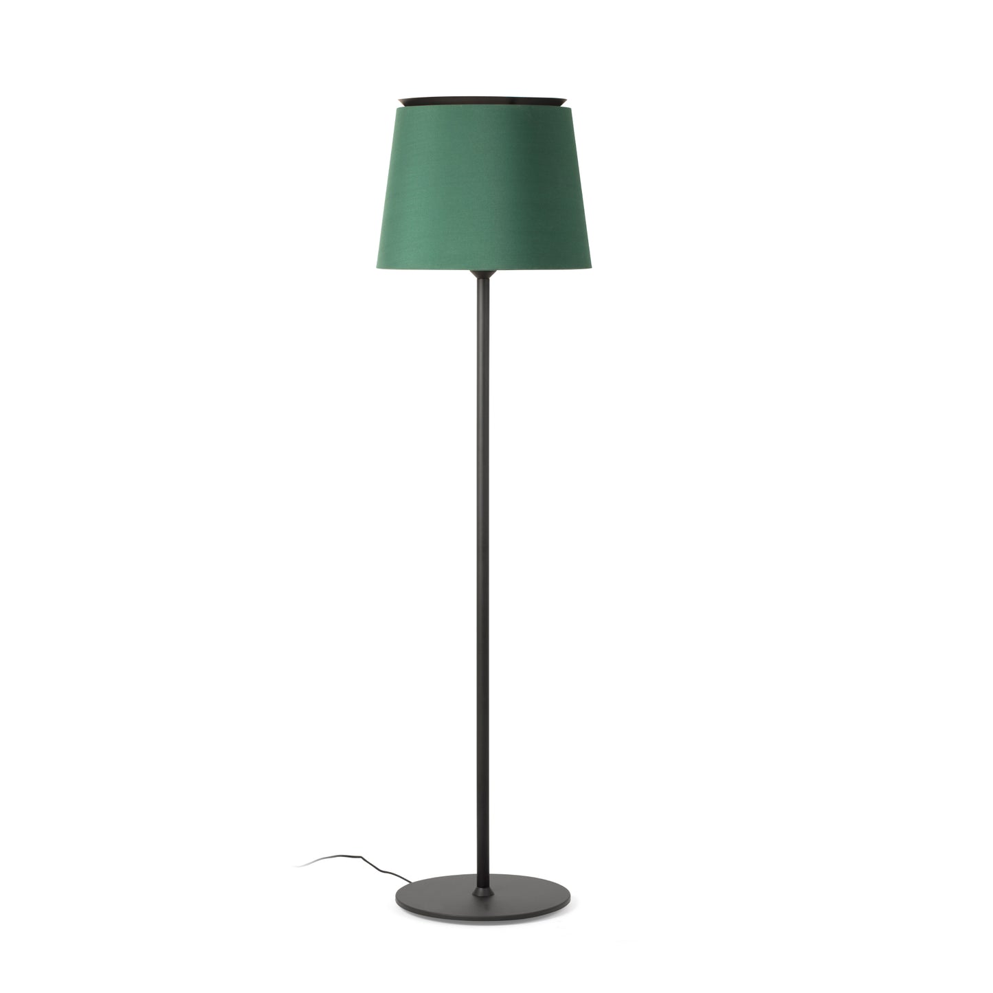 Lámpara de pie SAVOY negra y verde FARO modelo 20307-87, diseño moderno en acero y textil para iluminación salón interior.
