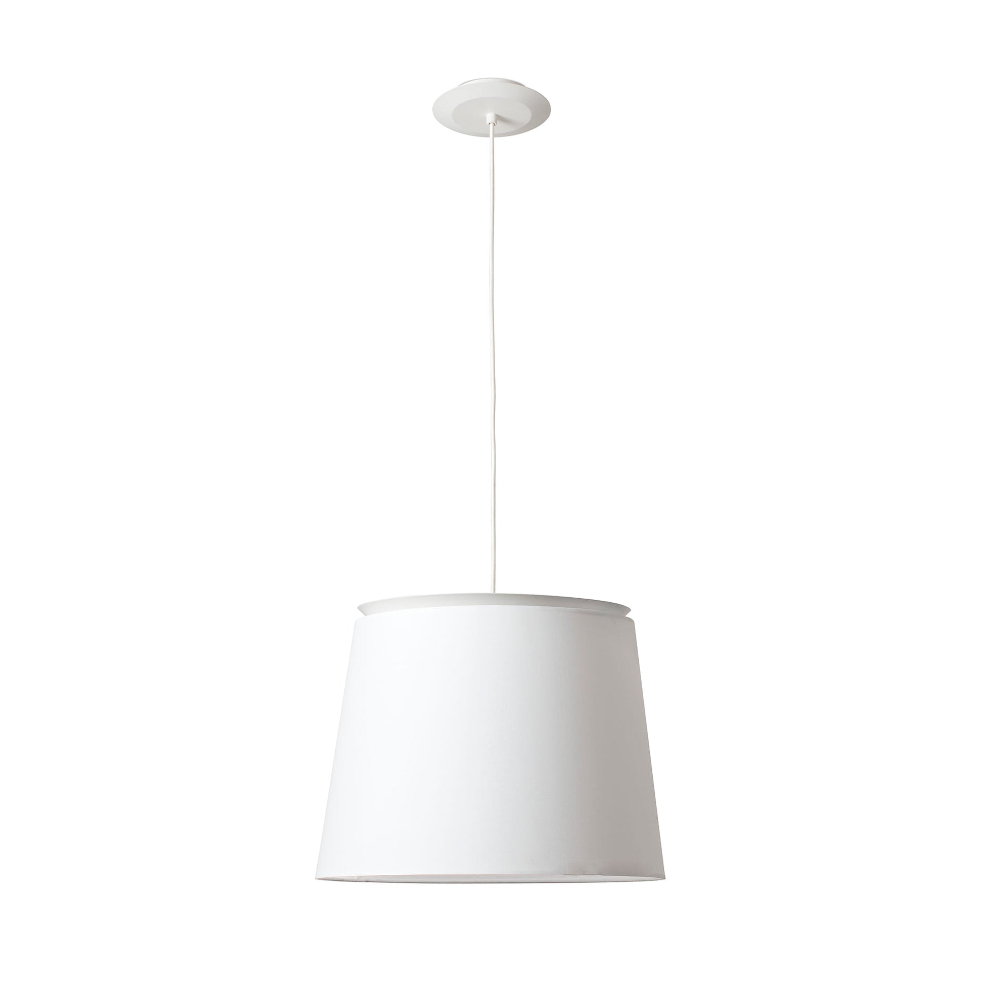 Luminaria colgante SAVOY blanca de FARO (20308-89), diseño moderno de Isaac Piñeiro, colección 2045 con textil y acero para iluminación interior en suspensión de techo.
