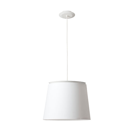 Luminaria colgante SAVOY blanca de FARO (20308-89), diseño moderno de Isaac Piñeiro, colección 2045 con textil y acero para iluminación interior en suspensión de techo.