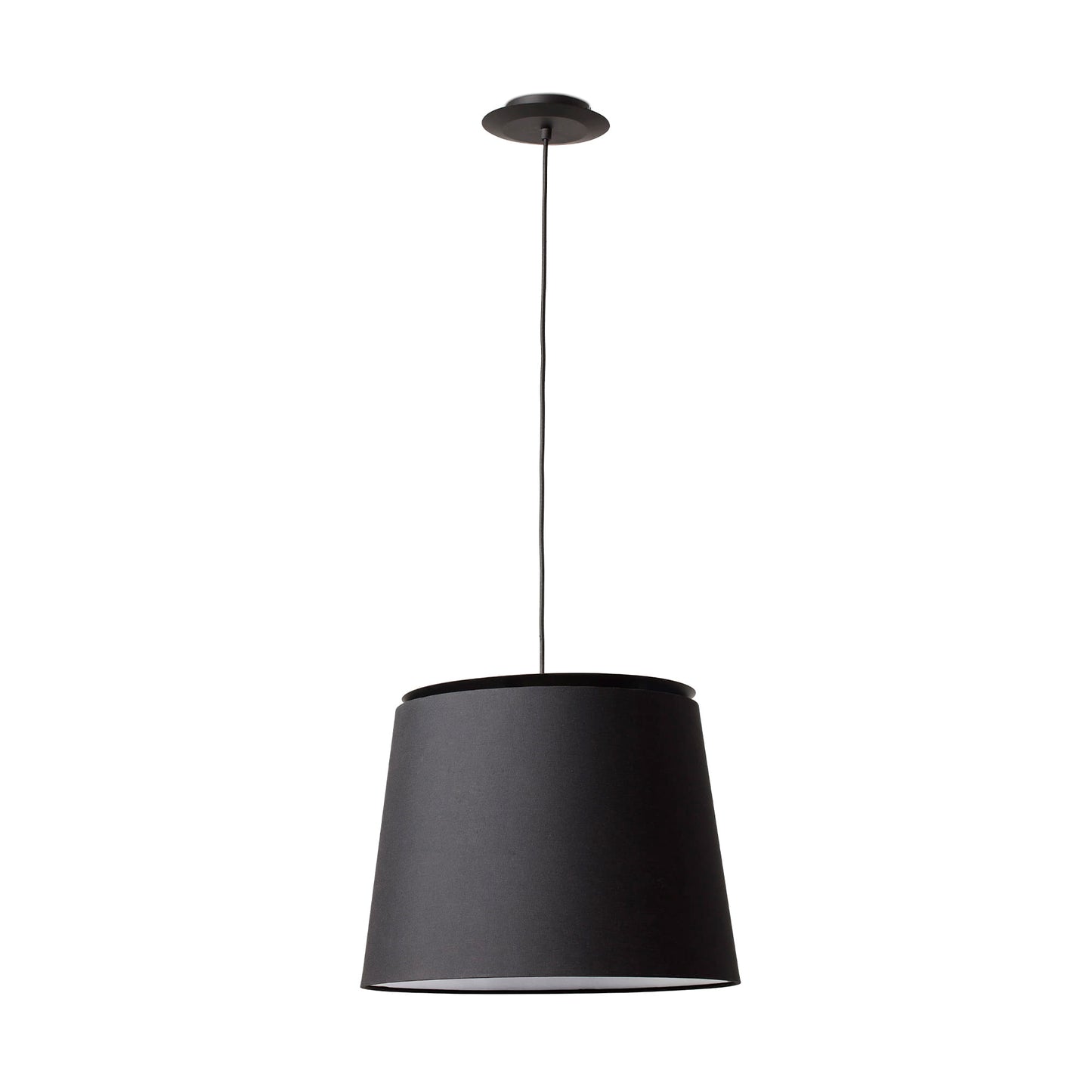 Lámpara colgante Savoy negra de FARO, diseño moderno en acero y textil por Isaac Piñeiro, iluminación suspensión interior modelo 20309-90