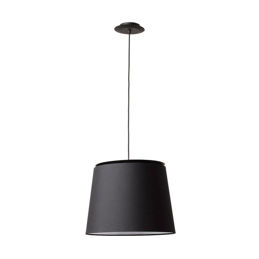 Lámpara colgante Savoy negra de FARO, diseño moderno en acero y textil por Isaac Piñeiro, iluminación suspensión interior modelo 20309-90