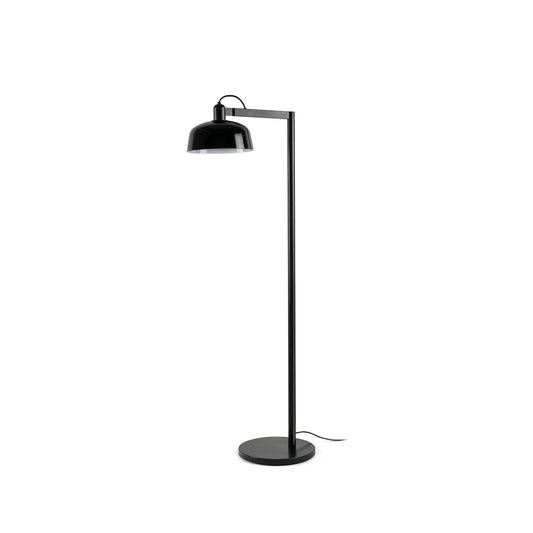 Lámpara de pie TATAWIN negra de FARO, modelo 20336-120-US, diseño moderno en acero y cristal para iluminación de salón interior.