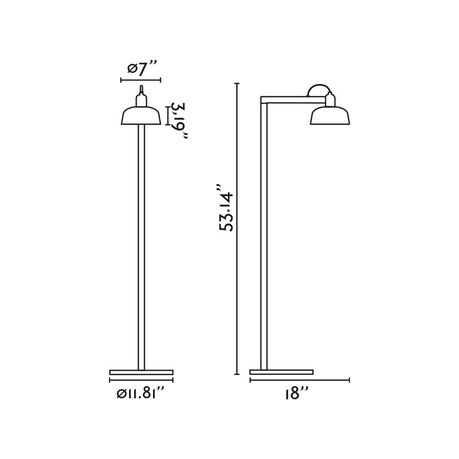 Medidas dimensiones lámpara de pie TATAWIN negro FARO 20336-120-US diseño moderno acero cristal iluminación salón interior