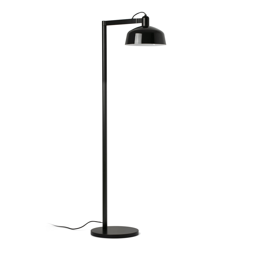 Lámpara de pie TATAWIN negra de FARO modelo 20336-146, diseño clásico en acero para interior, iluminación focal con luz E27 LED