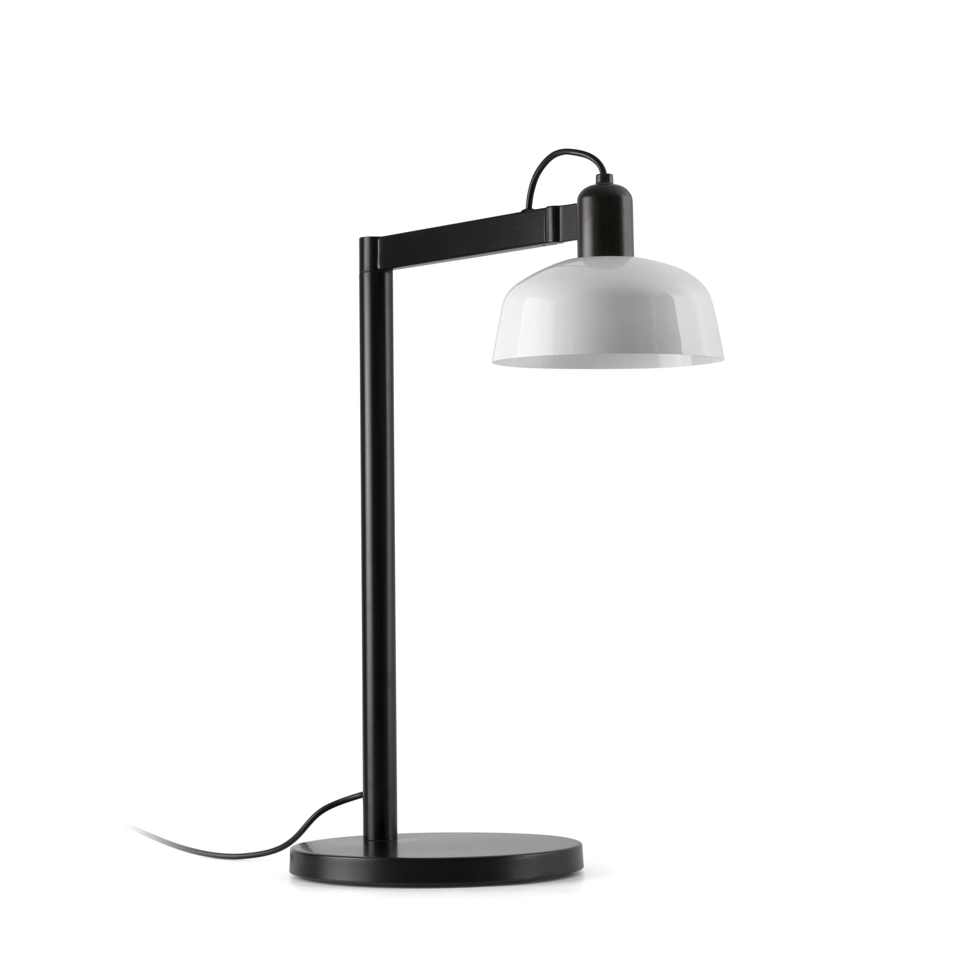 Lámpara de sobremesa TATAWIN de metal blanco FARO modelo 20337-140, diseño moderno en acero con negro satinado y blanco brillo, iluminación focal para interior hogar u oficina, colección 2047