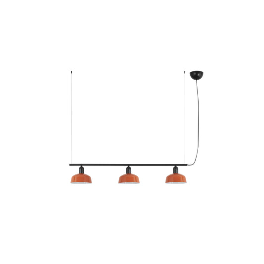Lámpara colgante TATAWIN S de metal en naranja rojizo, 3 luces FARO colección 2047, diseño clásico interior acero, luminaria suspensión E27 LED