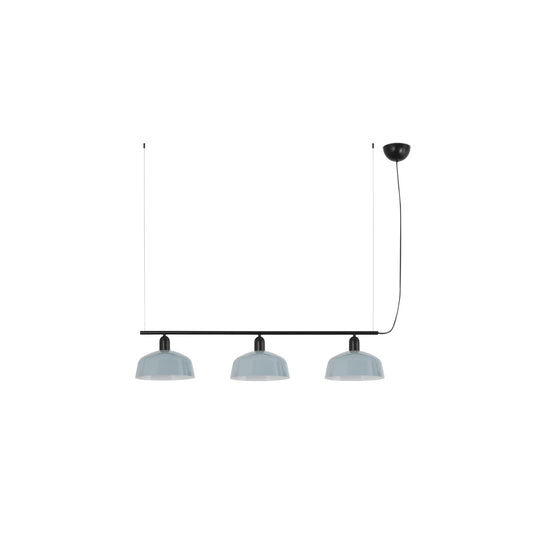 Lámpara colgante TATAWIN M de metal 3L en azul grisáceo y negro satinado, modelo FARO 20338-147 de la colección 2047 para iluminación focal interior de acero en techo