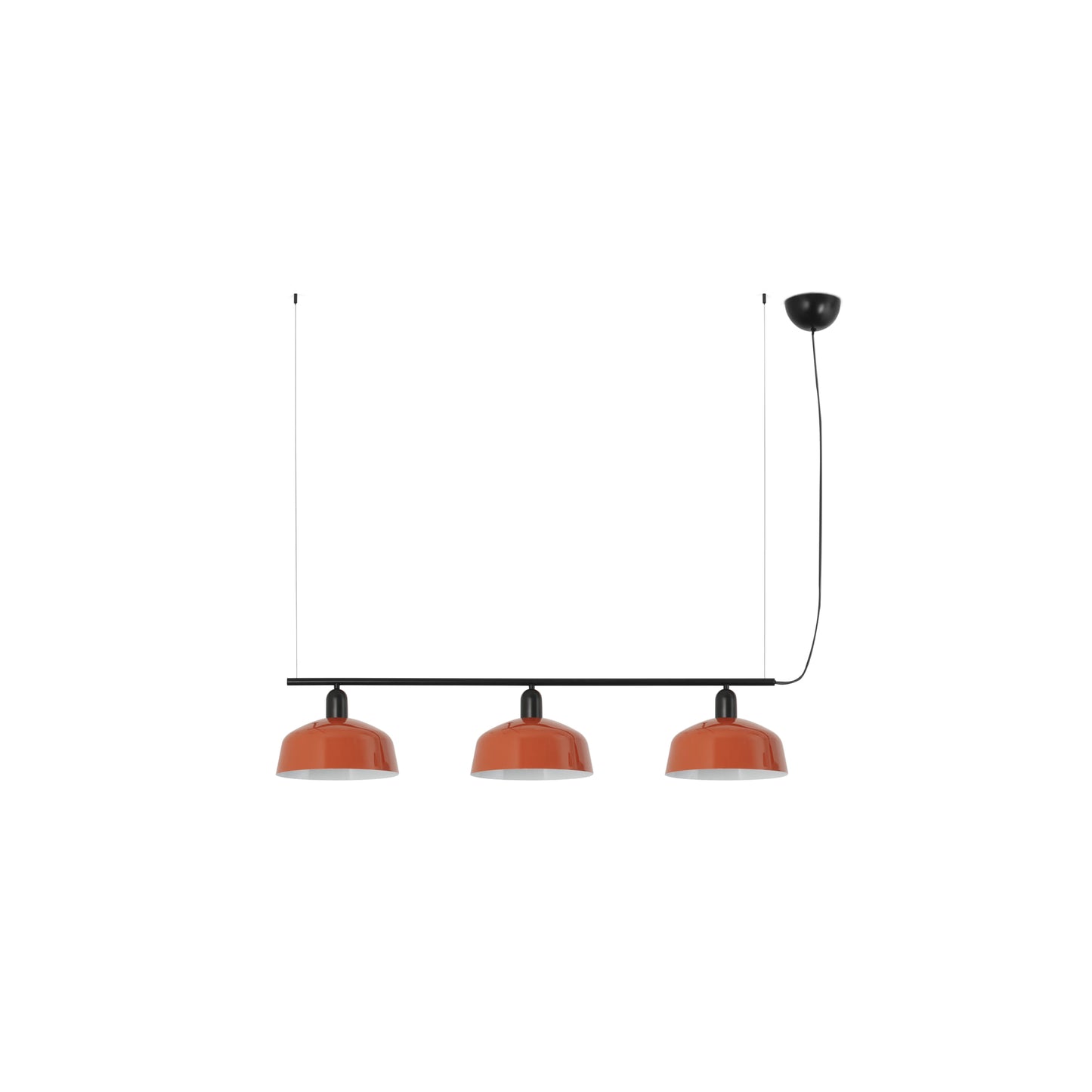 Lámpara colgante TATAWIN M de metal 3L en naranja rojizo, FARO Colección 2047, diseño clásico de acero para iluminación focal interior, luminaria de suspensión 20338-148