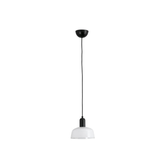 Luminaria colgante TATAWIN S de FARO con cristal blanco opal y estructura negro satinado, diseño moderno para iluminación interior LED del hogar.