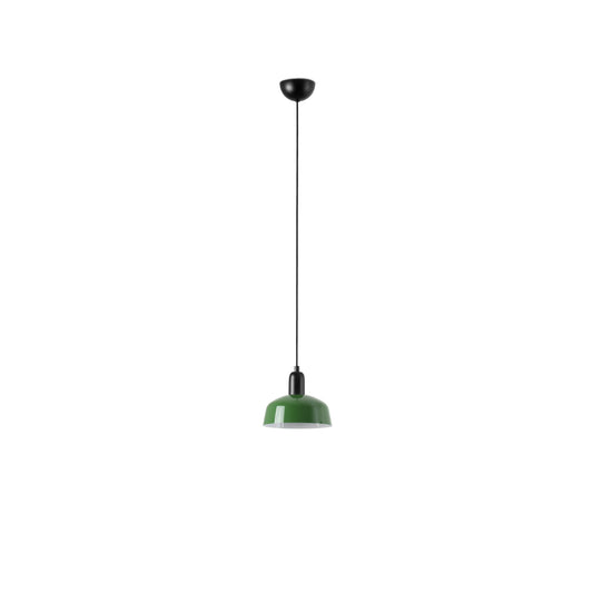 Lámpara colgante TATAWIN S en metal verde de FARO, modelo 20339-144, diseño clásico para iluminación interior focal con casquillo E27 LED, colección 2047 en acero.