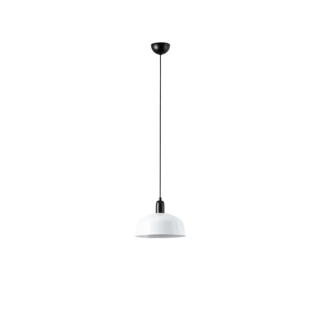 Lámpara colgante TATAWIN M de metal 1 luz blanca brillo y negro satinado, modelo FARO 20339-145, diseño clásico para iluminación focal interior en hogar moderno