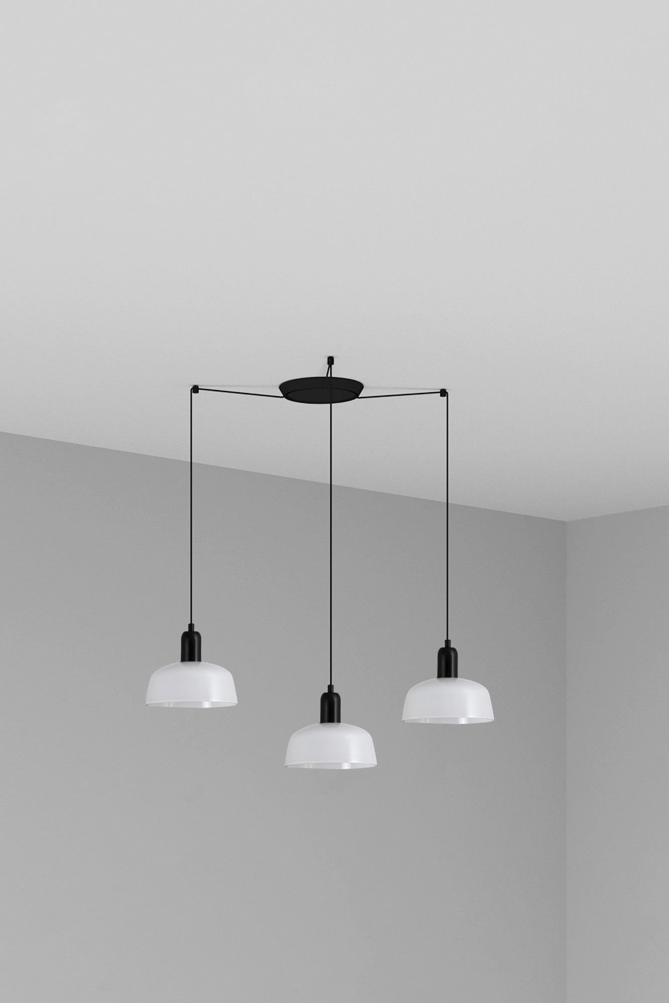 Luminaria colgante TATAWIN S 3L de cristal blanco y acero negro, diseño exótico FARO para interior, iluminación LED E27 en hogar y restauración