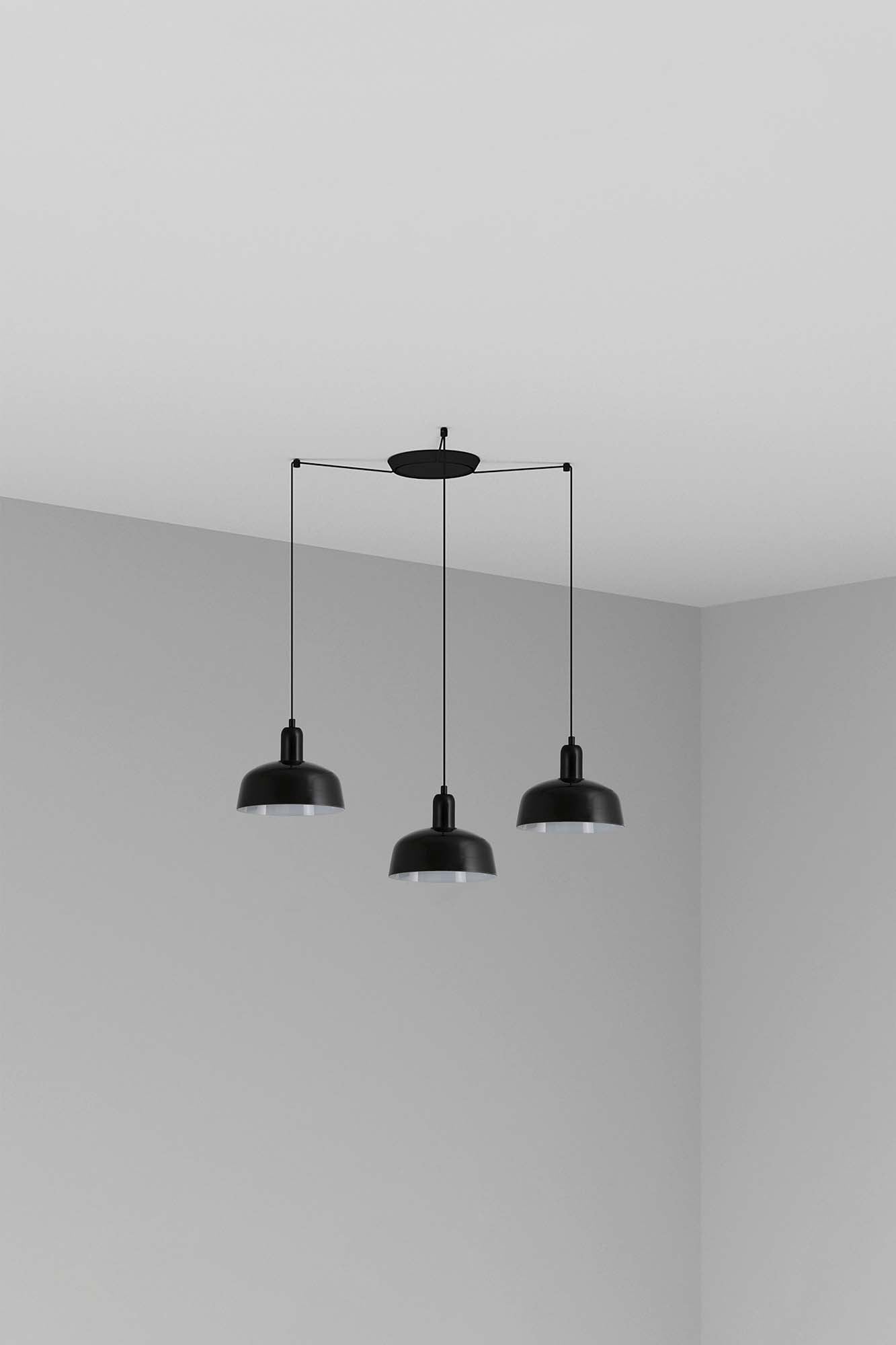 Lámpara colgante TATAWIN S metal negro 3L FARO 20340-141-3L - Diseño clásico acero suspensión interior LED E27 iluminación focal