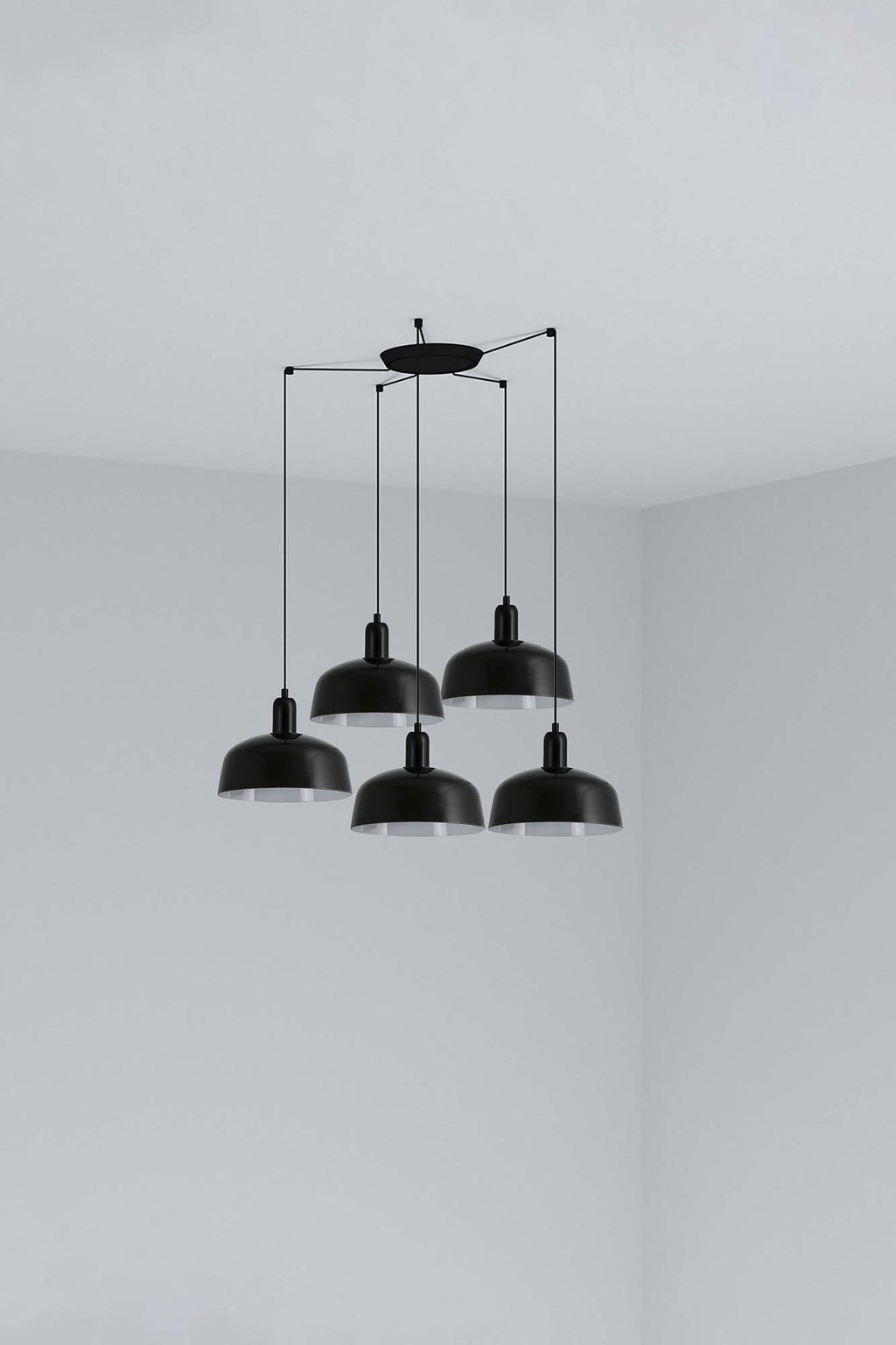 Lámpara colgante TATAWIN M negra de metal acero 5 luces E27 LED FARO diseño clásico interior techo iluminación suspensión luz focal