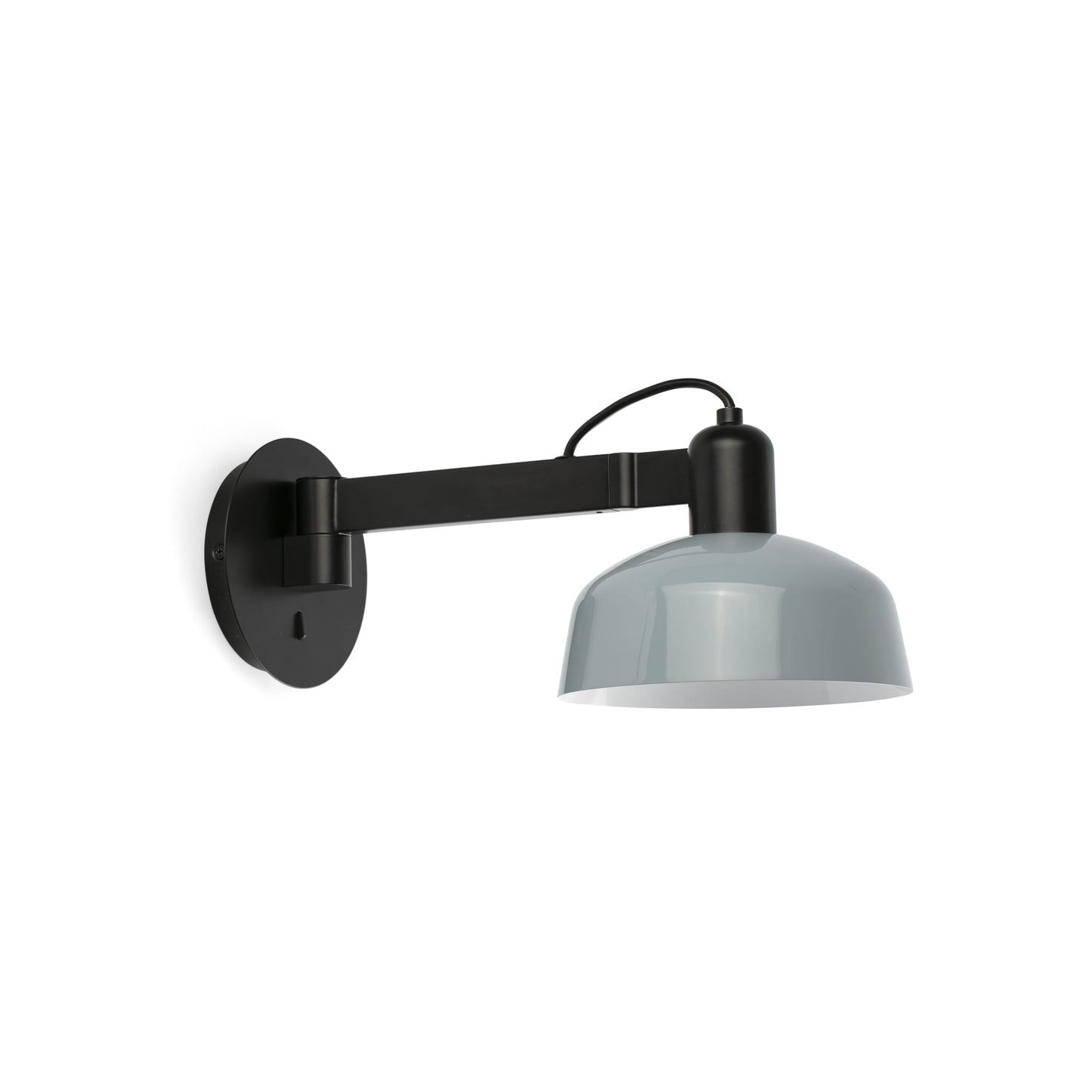 Lámpara aplique de pared TATAWIN azul grisáceo modelo FARO 20342-142 diseño clásico acero negro satinado iluminación focal interior