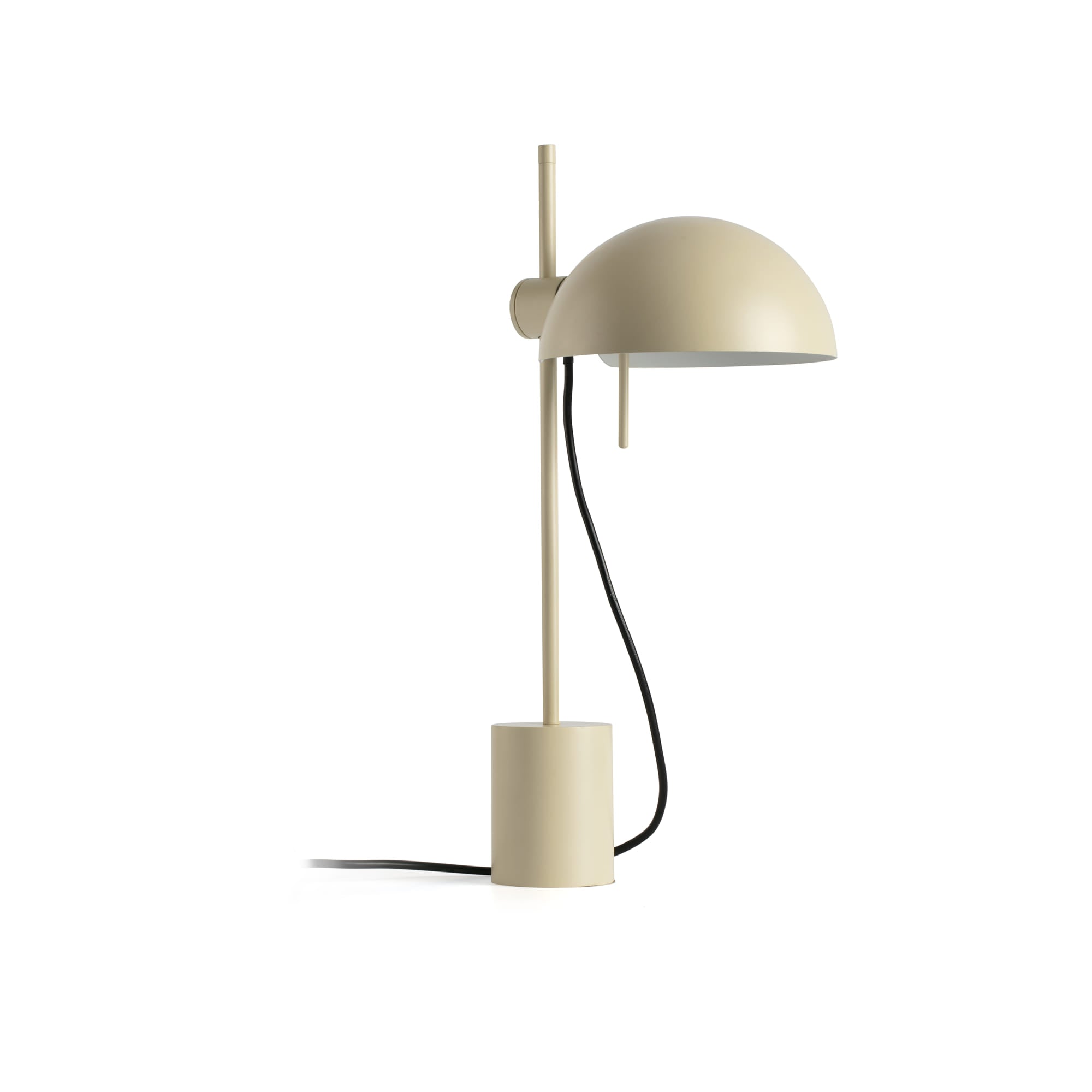 Lámpara de sobremesa moderna MATILDA en blanco de FARO, diseño interior con base de acero beige y tecnología LED, iluminación para mesa, modelo 20512-136
