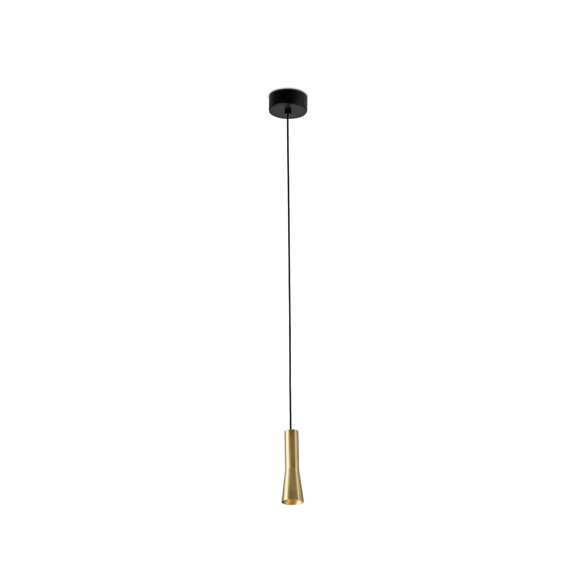 Lámpara colgante NINA oro satinado FARO 22025, diseño minimalista en aluminio y PMMA, iluminación LED cálida 2700K para interior