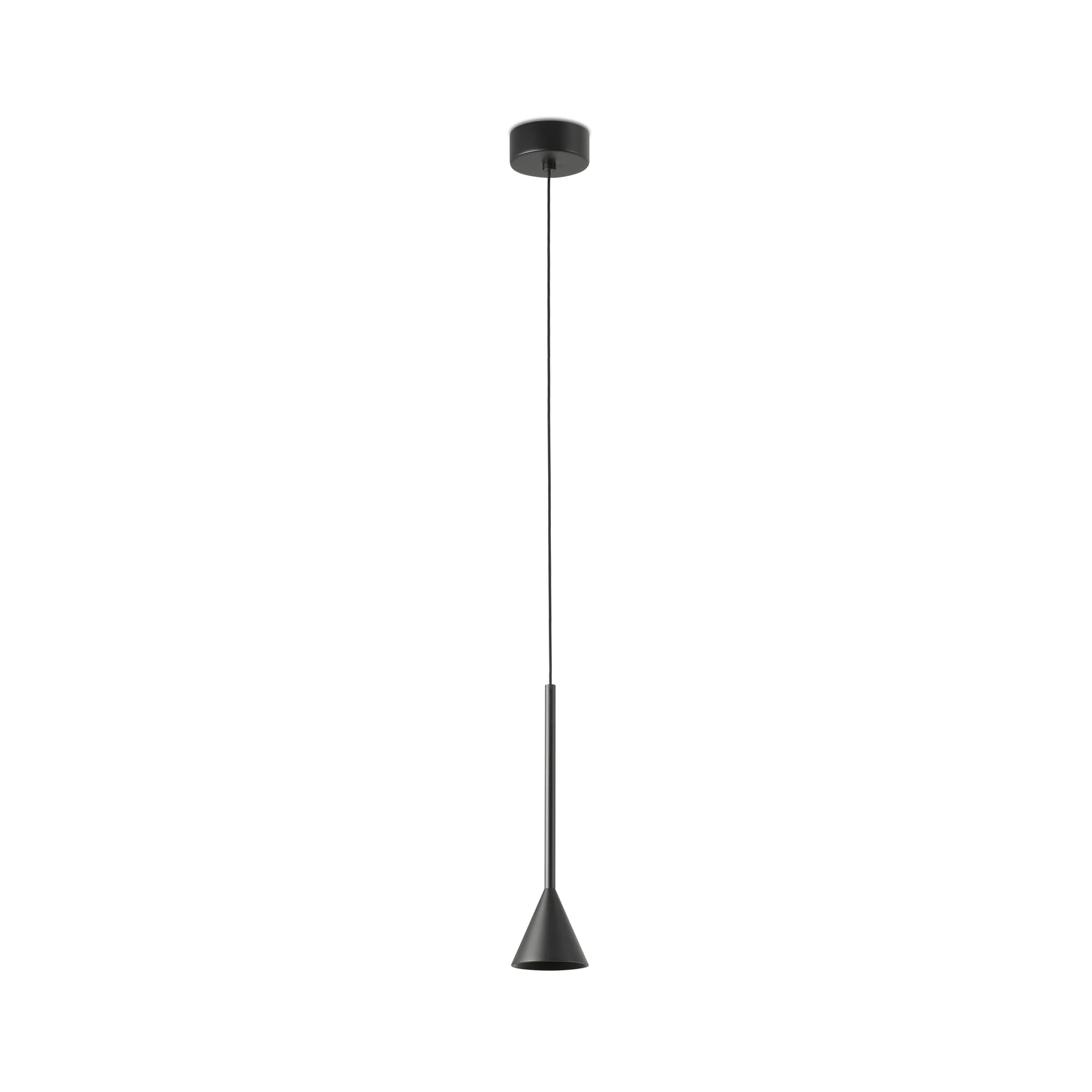 Lámpara colgante ANNA negra de aluminio LED moderno FARO 22032, suspensión interior con luz cálida 2700K para acento elegante