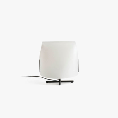 Lámpara de sobremesa LUANG S negra y beige de FARO, diseño minimalista con iluminación orgánica en pergamino y acero inoxidable, luminaria de superficie interior moderna.