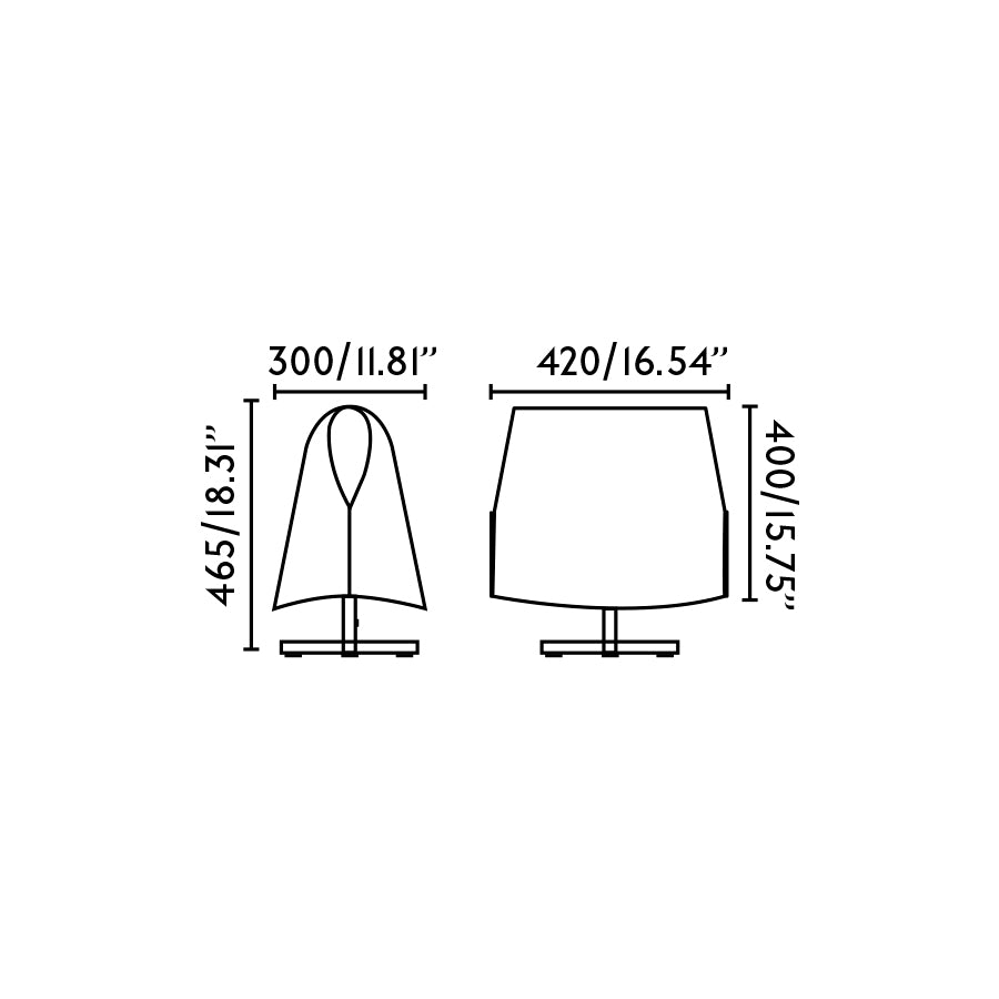 Medidas de la luminaria de sobremesa LUANG M negra y camel de FARO (modelo 23002-58), estructura de acero con pantalla de pergamino para iluminación moderna en interior, hogar u oficina