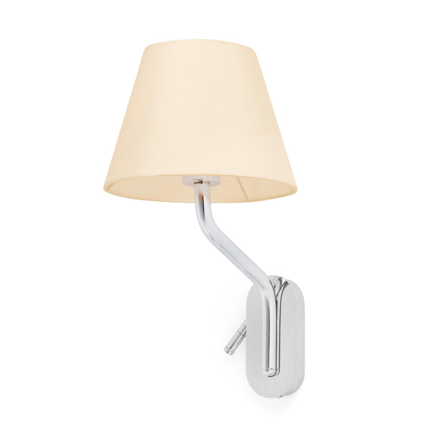 Aplique de pared Eterna con lector derecho cromado/beige de Faro, modelo 24006-11-110, luminaria LED superficie para interiores y hoteles
