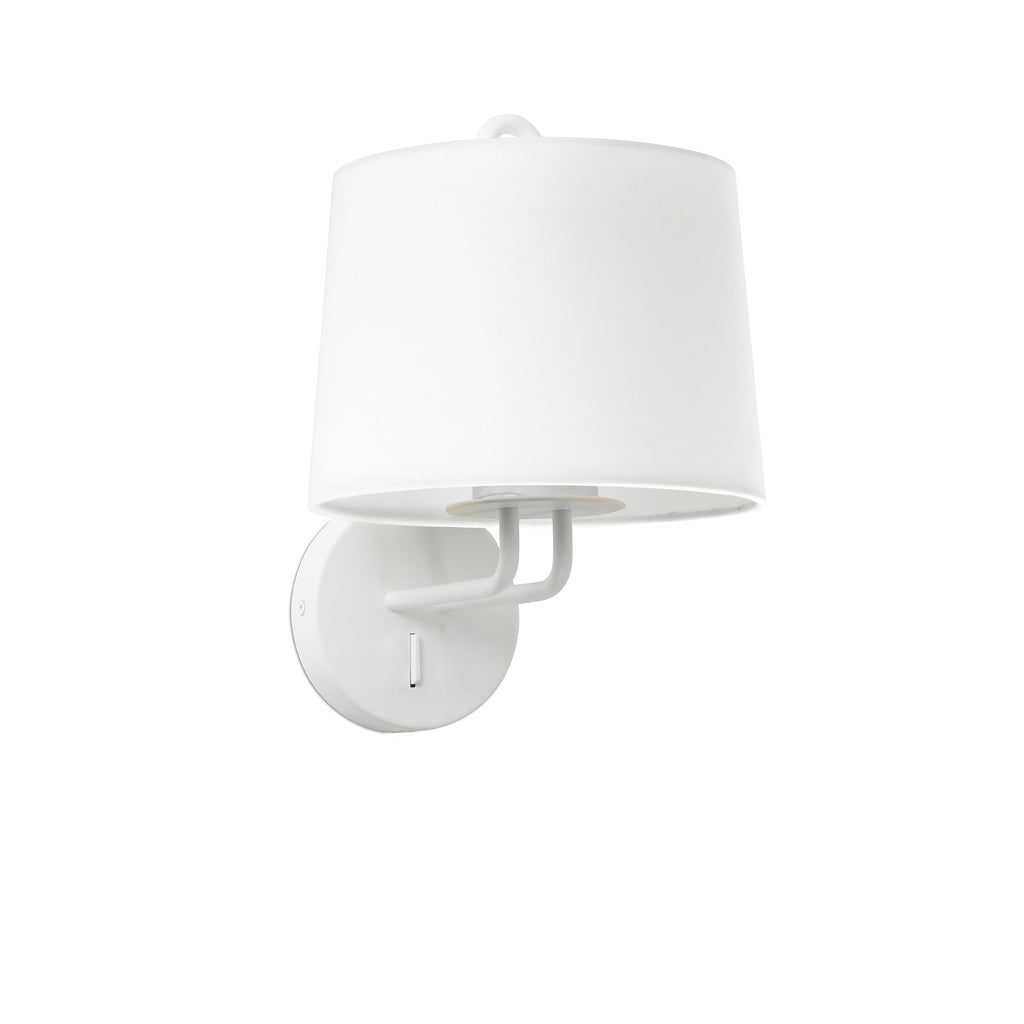 Lámpara de pared MONTREAL aplice blanco FARO 24030-01, diseño Nahtrang en acero y textil para iluminación interior residencial, oficinas y hospitality