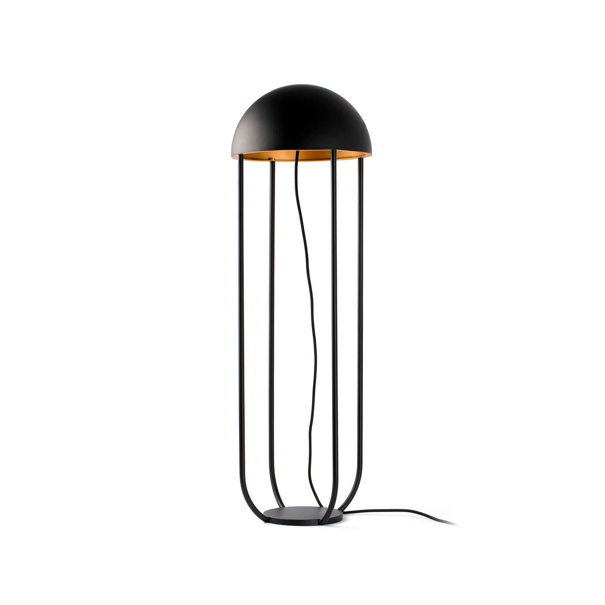 Lámpara de pie JELLYFISH negro y oro diseño moderno de FARO, luminaria LED para salón interior en acero y PMMA, iluminación elegante 24521