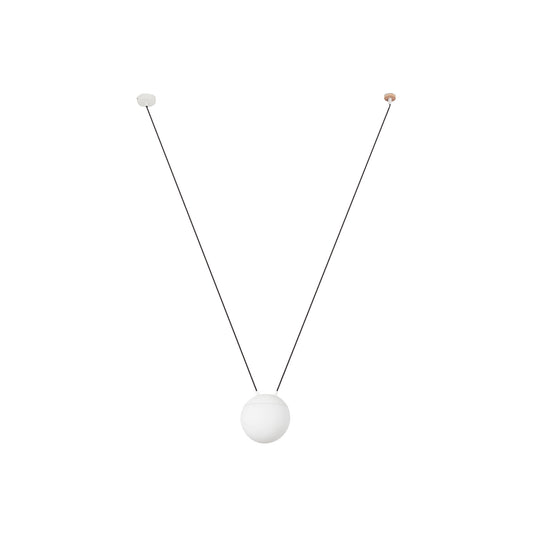 Lámpara colgante MINE PC SPACE blanco 1L de FARO, diseño Nahtrang en aluminio y policarbonato opal, suspensión interior para residencial y comercial, modelo 28209-1L