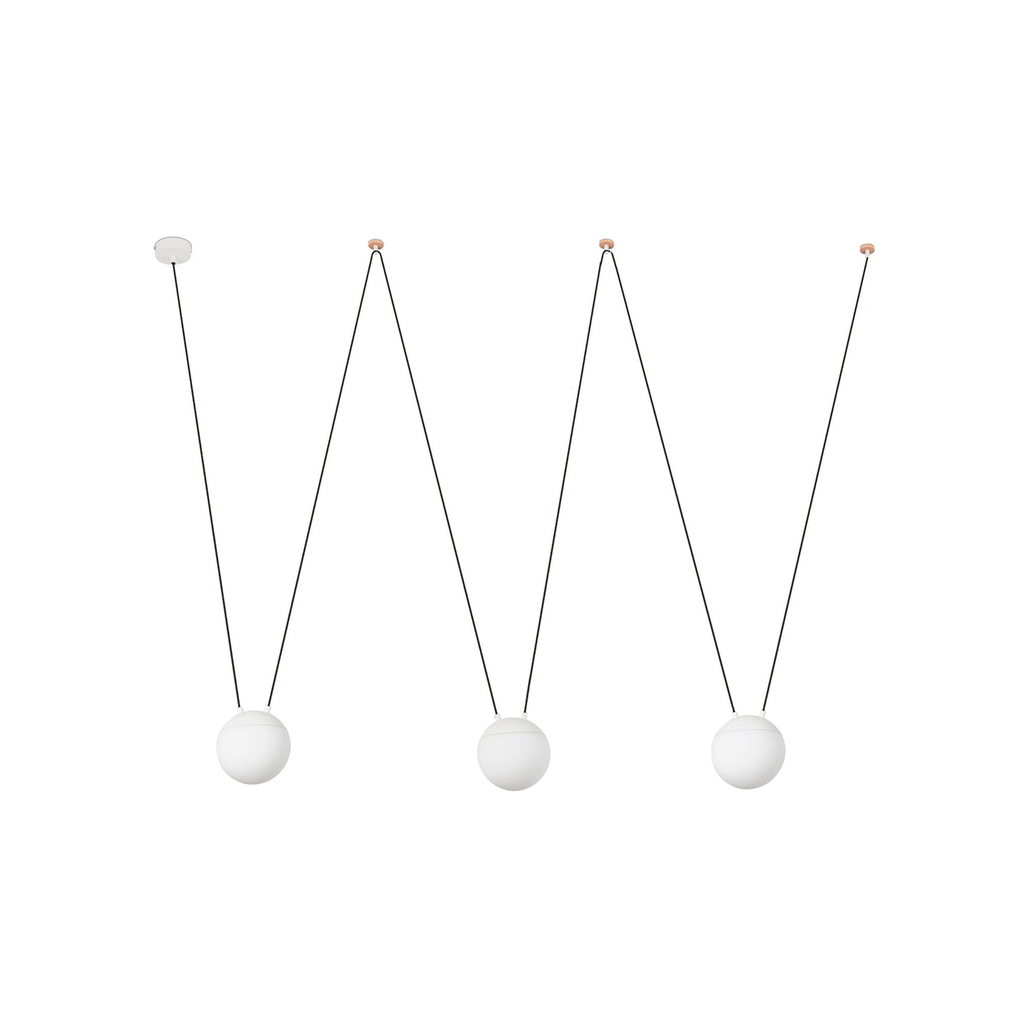 Lámpara colgante MINE PC SPACE 3L blanco de FARO, diseño moderno en aluminio y opal para iluminación interior residencial, suspensión Nahtrang 28209-3L