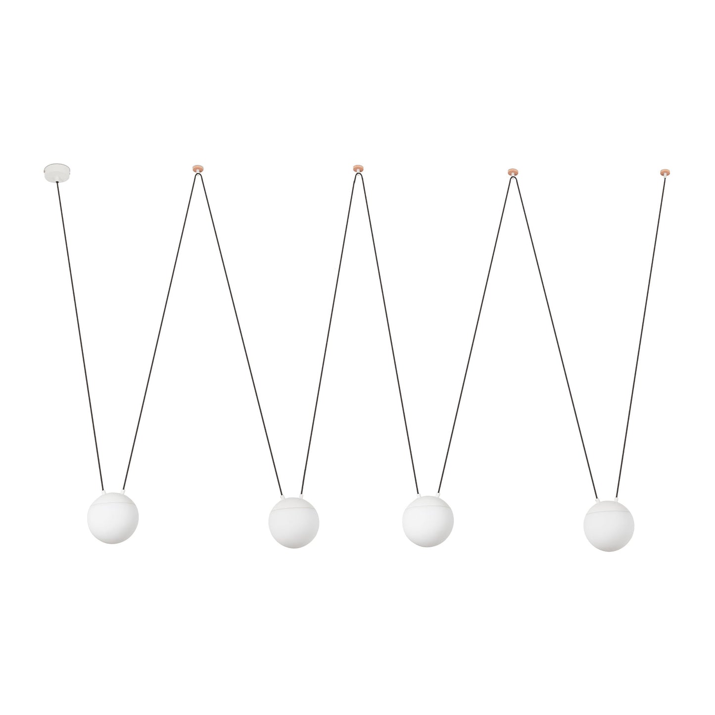 Lámpara colgante MINE PC SPACE 4L blanco FARO 28209-4L, luminaria de suspensión moderna en aluminio y policarbonato para interior residencial y comercial