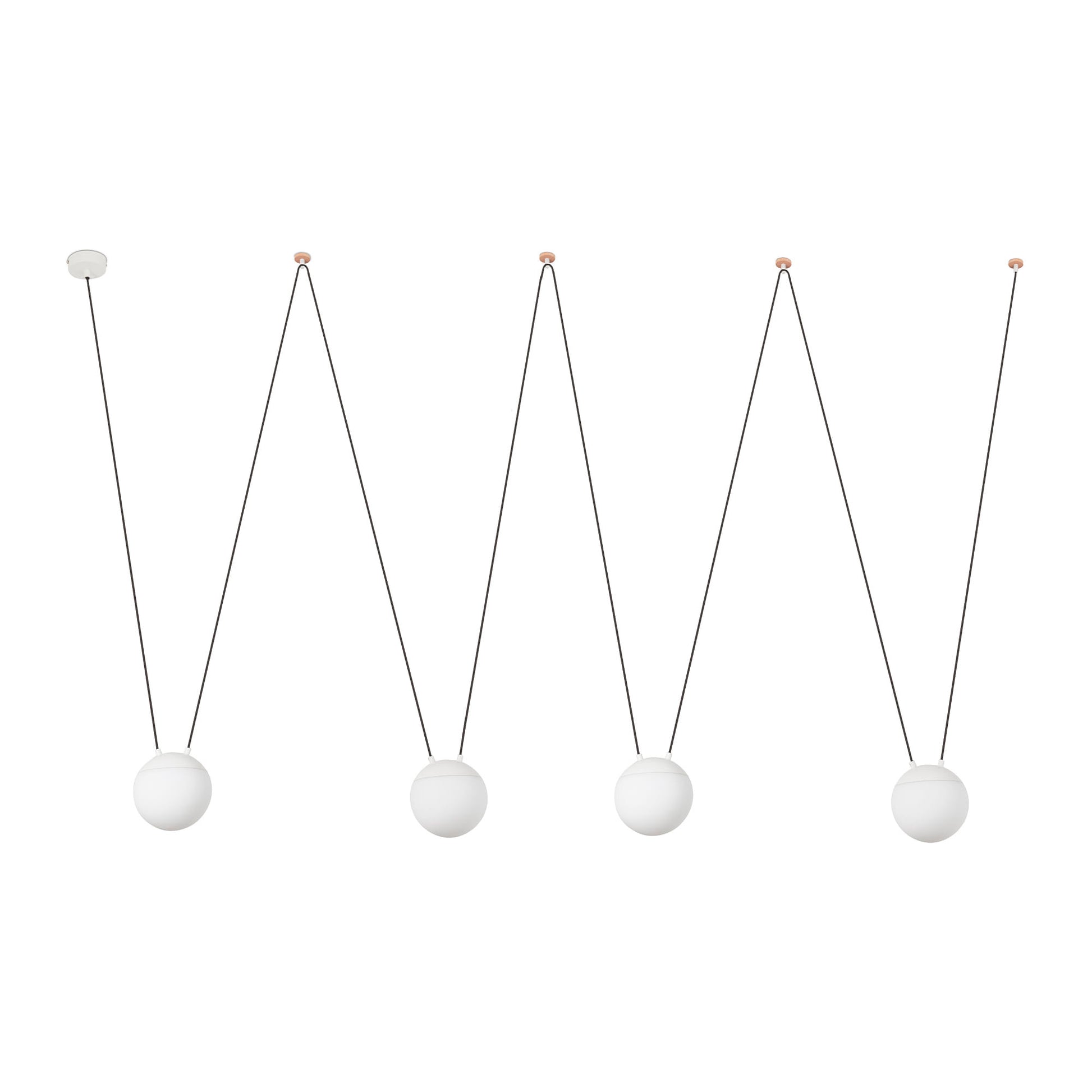 Lámpara colgante MINE PC SPACE 4L blanco FARO 28209-4L, luminaria de suspensión moderna en aluminio y policarbonato para interior residencial y comercial