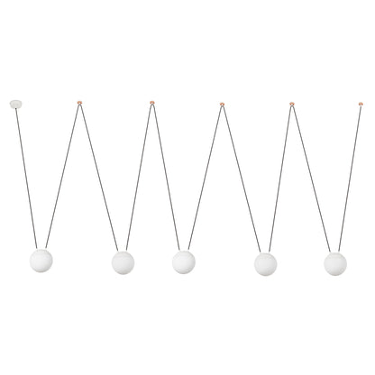 Lámpara colgante MINE PC SPACE 5L blanca de FARO 28209-5L, luminaria de suspensión en aluminio y policarbonato para interiores residenciales, negocios y restauración