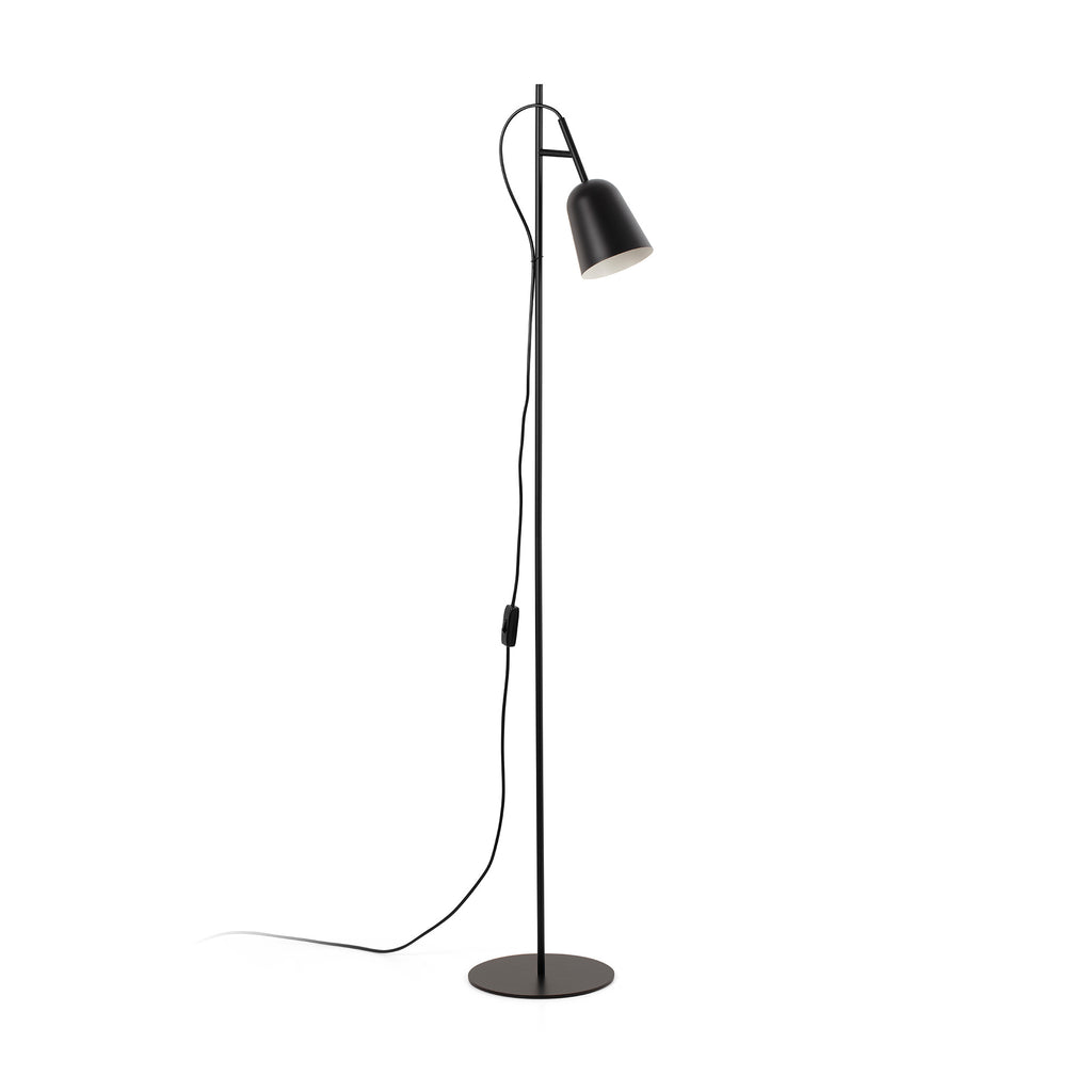 Lámpara de pie Studio negra de Faro modelo 28254, diseño moderno en acero negro mate para iluminación de salón en hogar u oficina