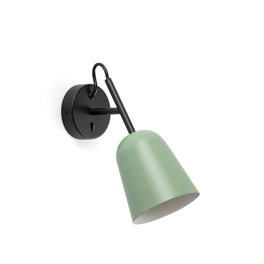 Aplique de pared STUDIO verde mate FARO modelo 28259, luminaria de superficie en acero para interior, diseño contemporáneo de iluminación hogareña Nahtrang
