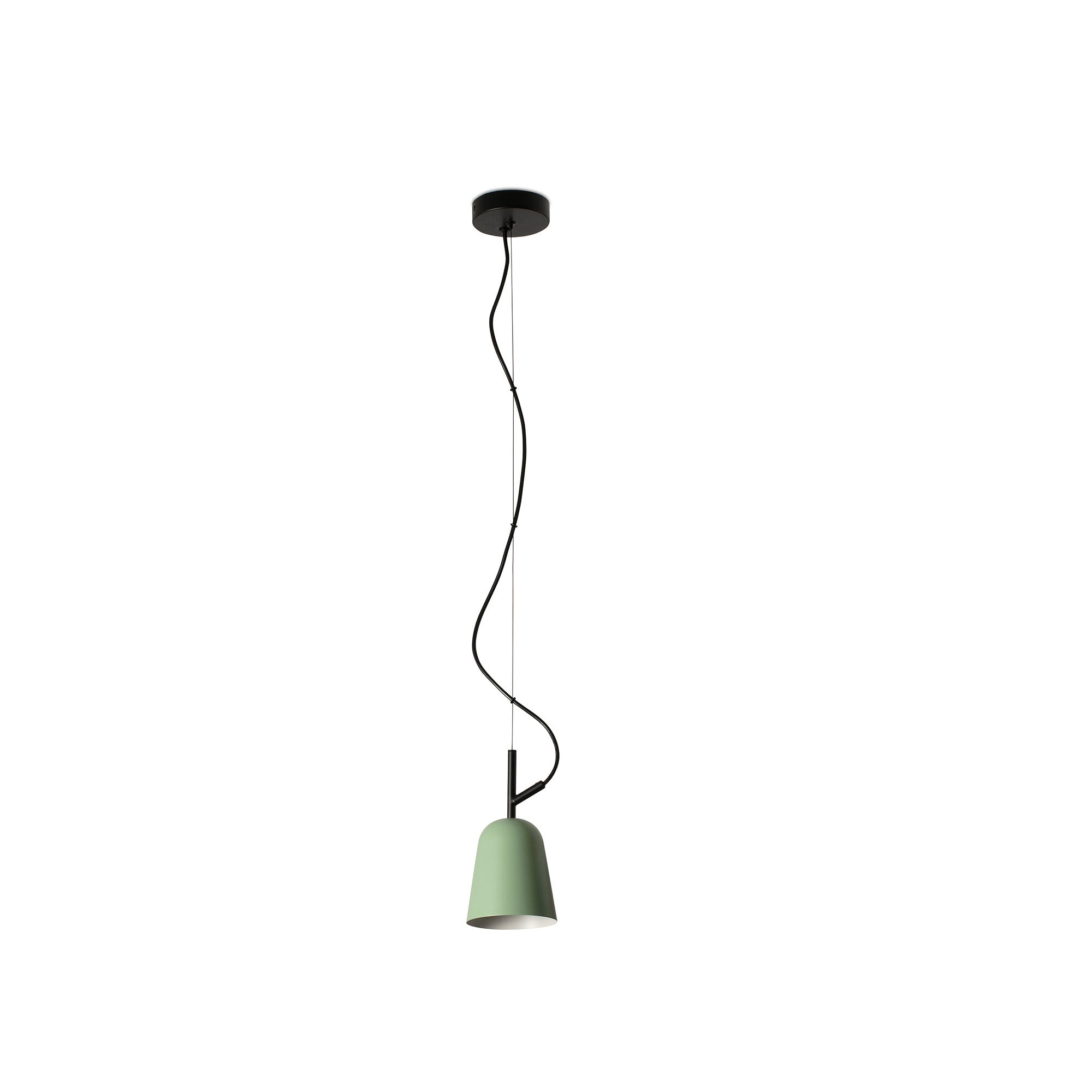 Lámpara colgante minimalista STUDIO 110 en verde mate de FARO, diseño contemporáneo en acero para iluminación interior del hogar, suspensión 28262