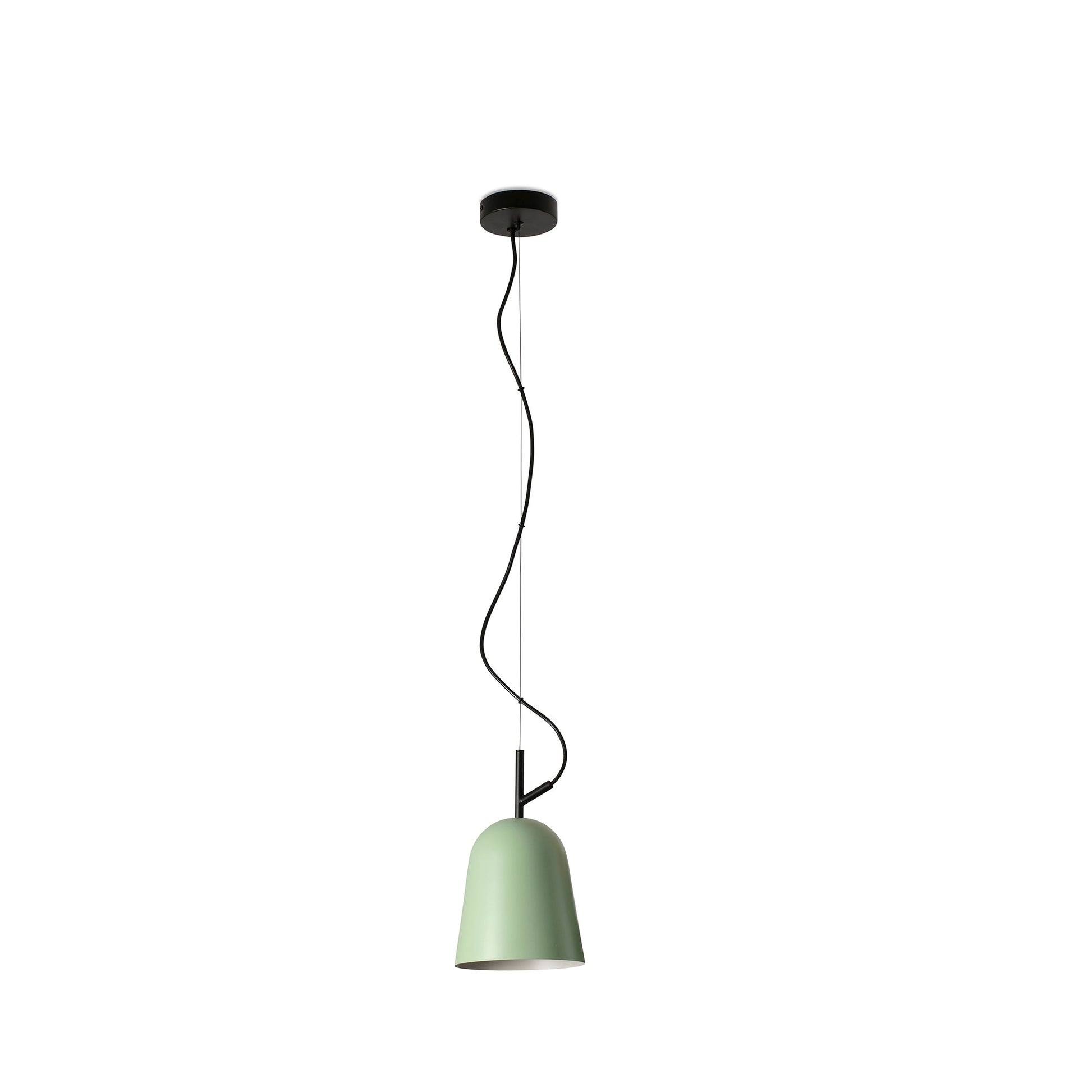 Luminaria colgante STUDIO 160 verde mate FARO modelo 28265, diseño contemporáneo de acero para interior en hogar u oficina, iluminación suspensión